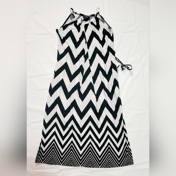 ENFOCUS STUDIO Ladies Lovely Black & White Maxi Lined Dress - Size 6 - Picture 9 of 9
